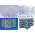 Foldable stackable wire storage cage